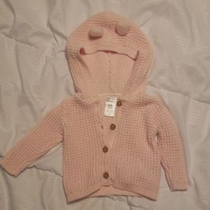 Infant pink button down sweater